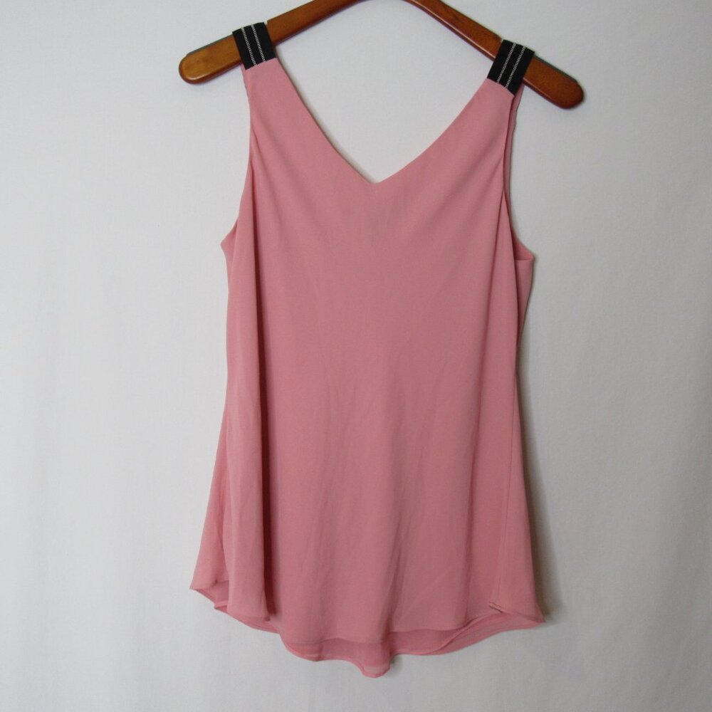 White House Black Market Pink Cowl Neck Sleeveless Blouse Tank Top Women's L - Picture 7 of 8
